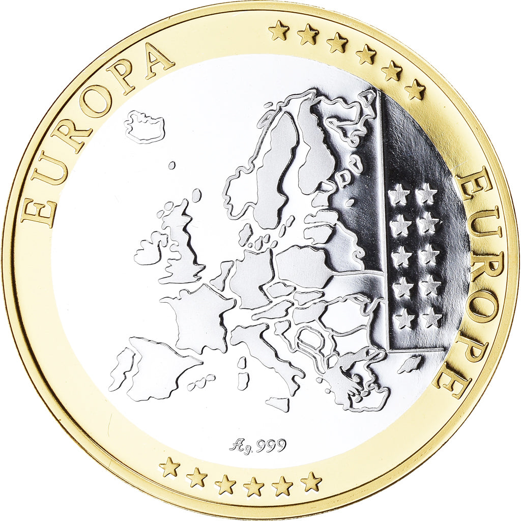 Estónia, Medal, Euro, Europa, Politics, FDC, MS(65-70), Prata