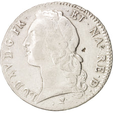 France, Louis XV, Écu de Béarn au bandeau, 1760, Pau, TB, Argent, Gadoury 322a