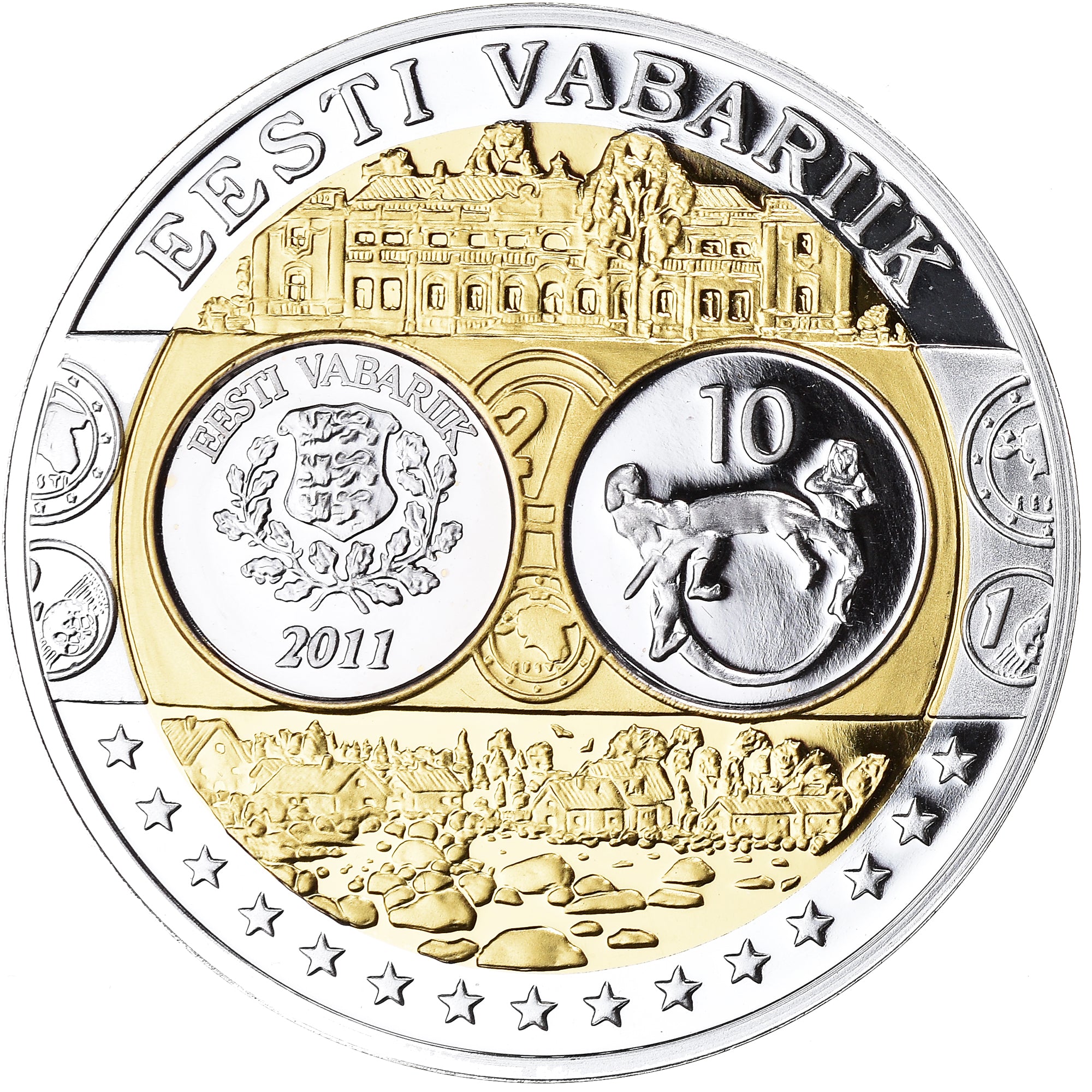 Estonia, Medal, Euro, Europa, FDC, MS(65-70), Silver