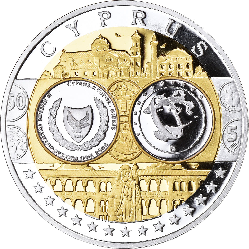 Chipre, Medal, Euro, Europa, FDC, MS(65-70), Prata