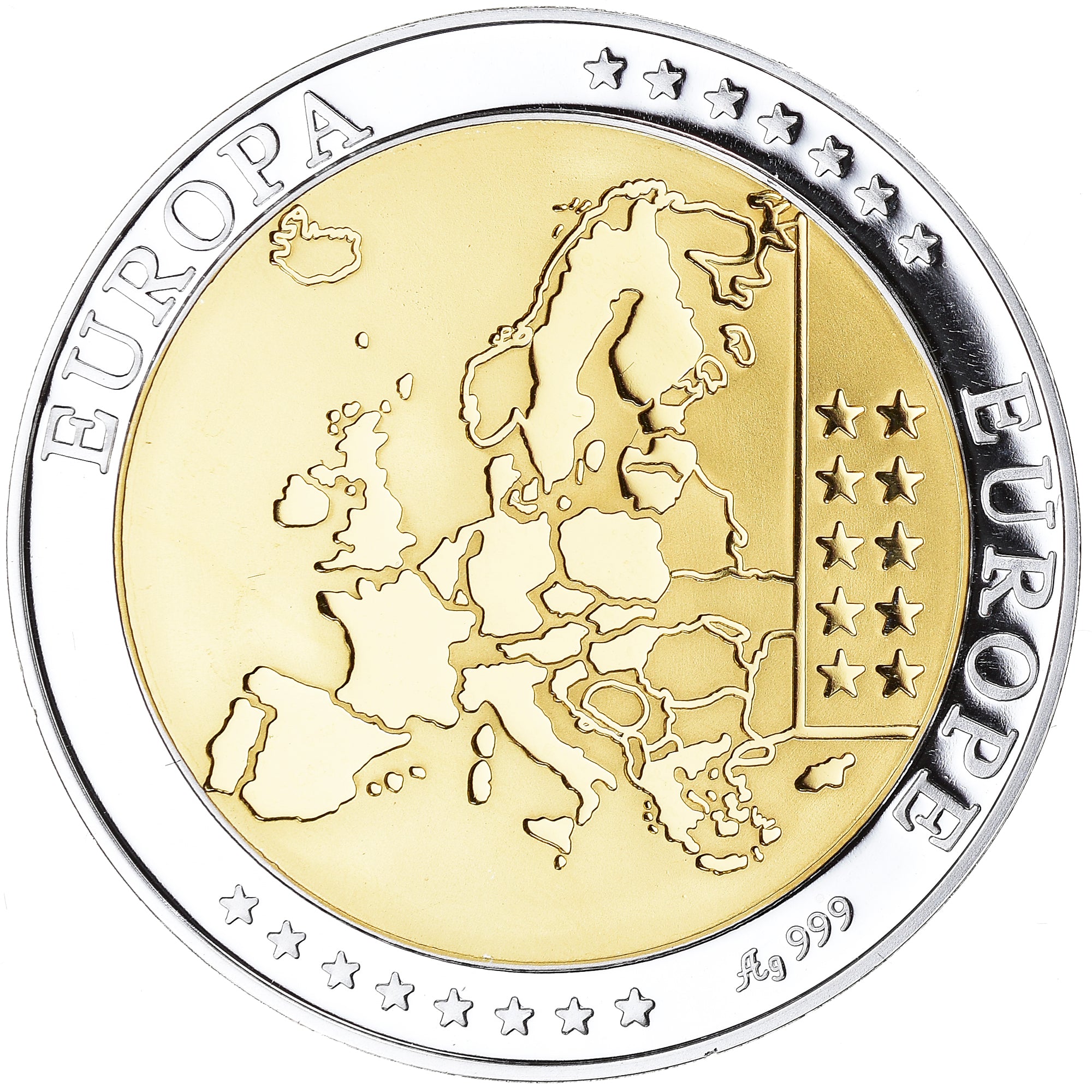 Chipre, Medal, Euro, Europa, FDC, MS(65-70), Prata