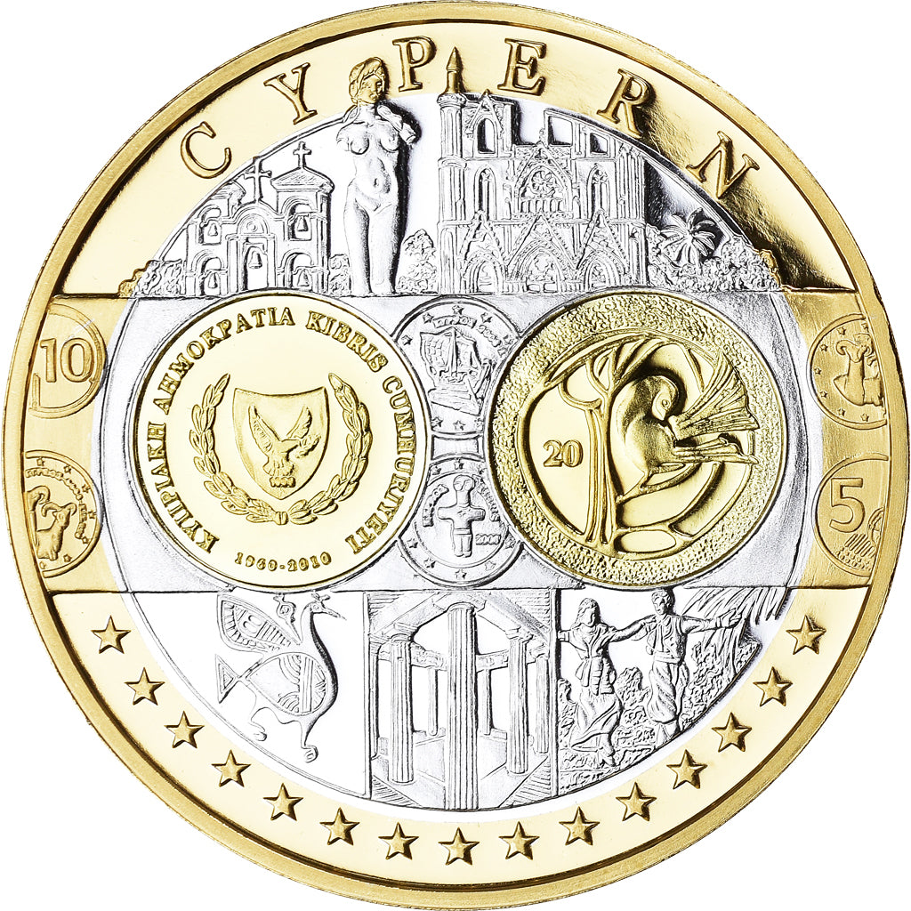Cipro, medaglia, Euro, Europa, Politics, FDC, FDC, Argento