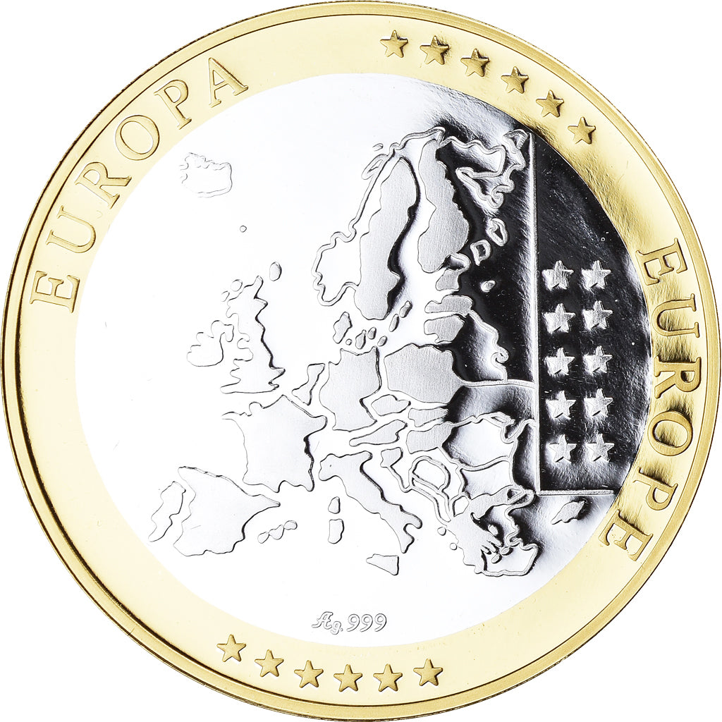 Austria, Medal, Euro, Europa, Politics, FDC, MS(65-70), Silver