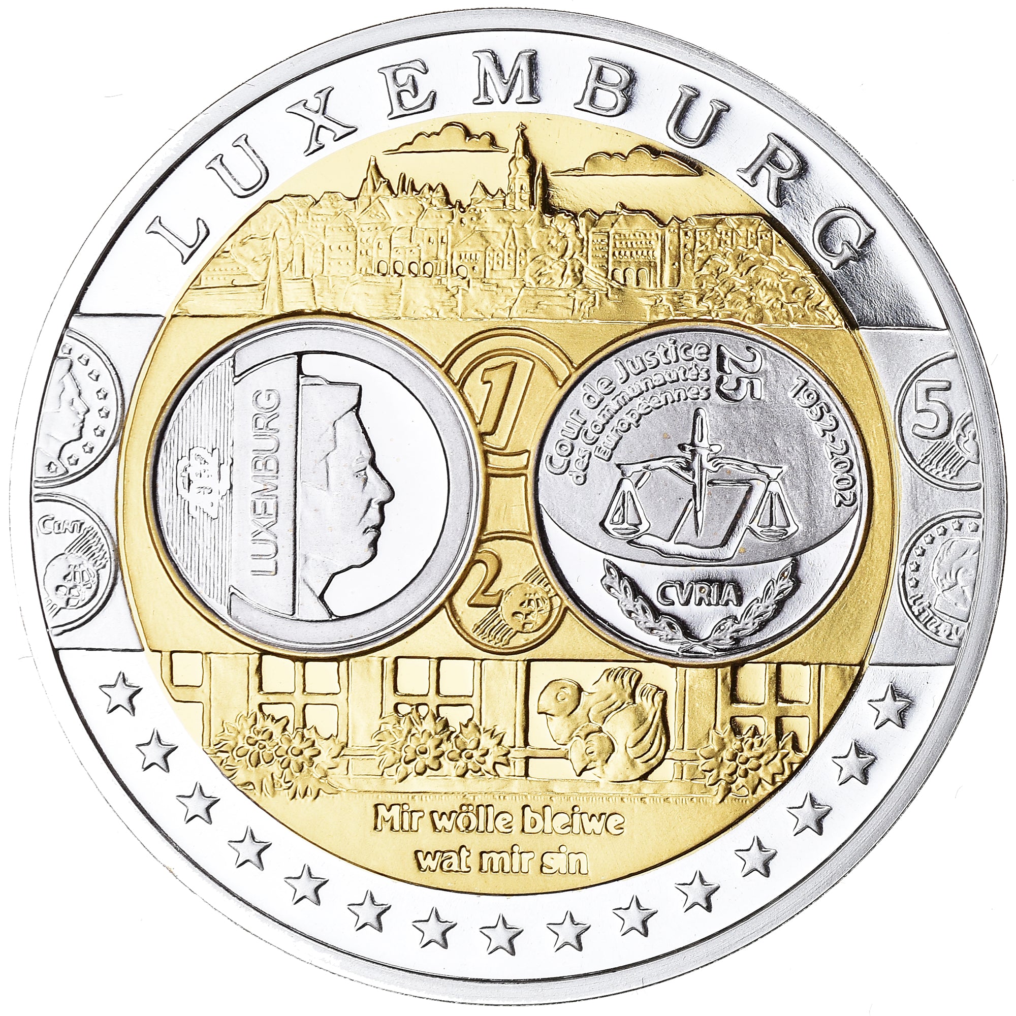 Luxembourg, Medal, Euro, Europa, FDC, MS(65-70), Silver