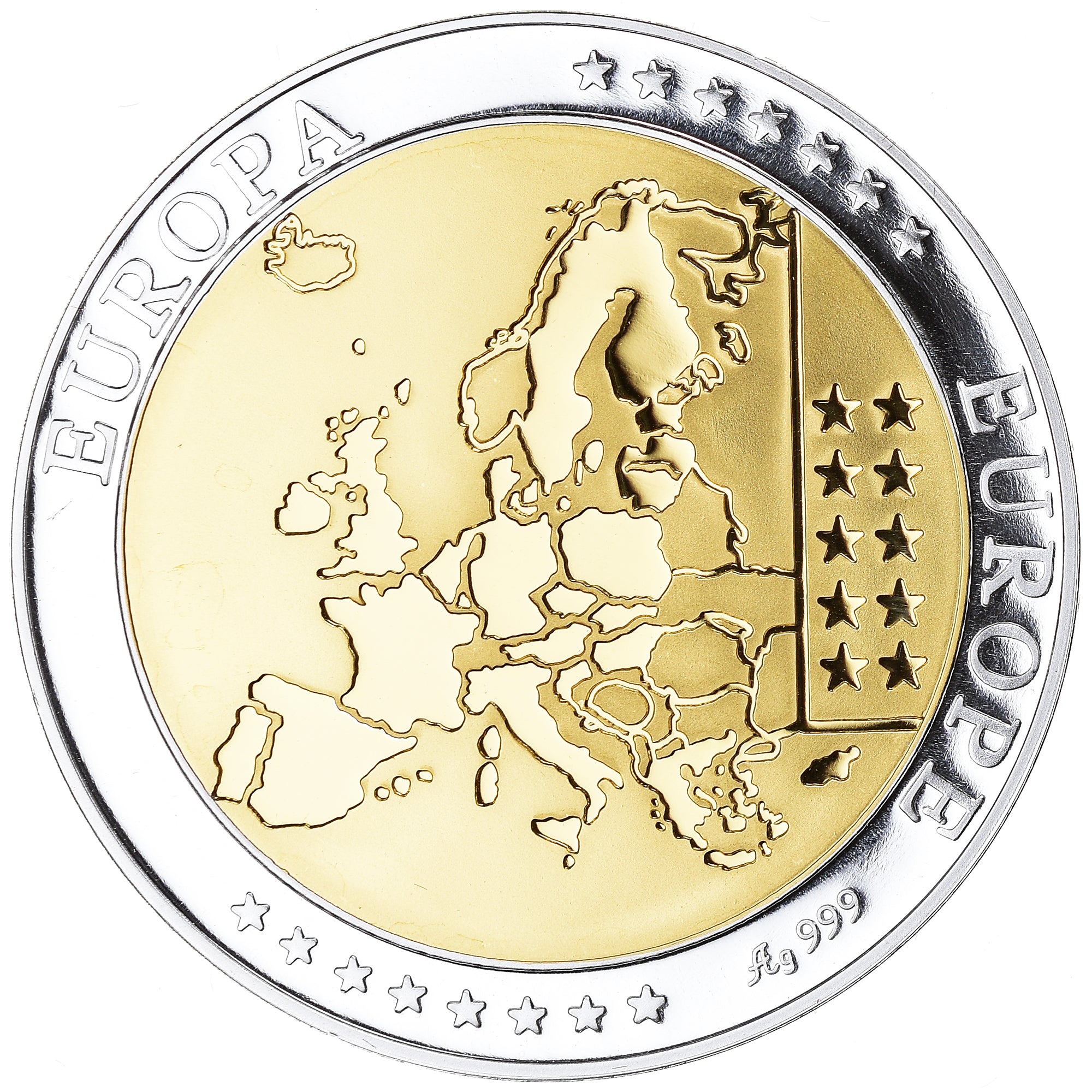 Luxembourg, Medal, Euro, Europa, FDC, MS(65-70), Silver