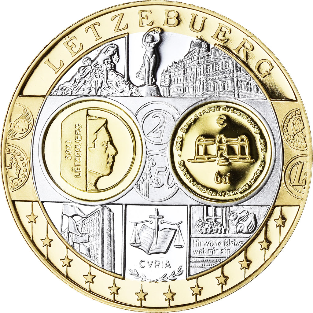 Luxembourg, Medal, Euro, Europa, Politics, FDC, MS(65-70), Silver