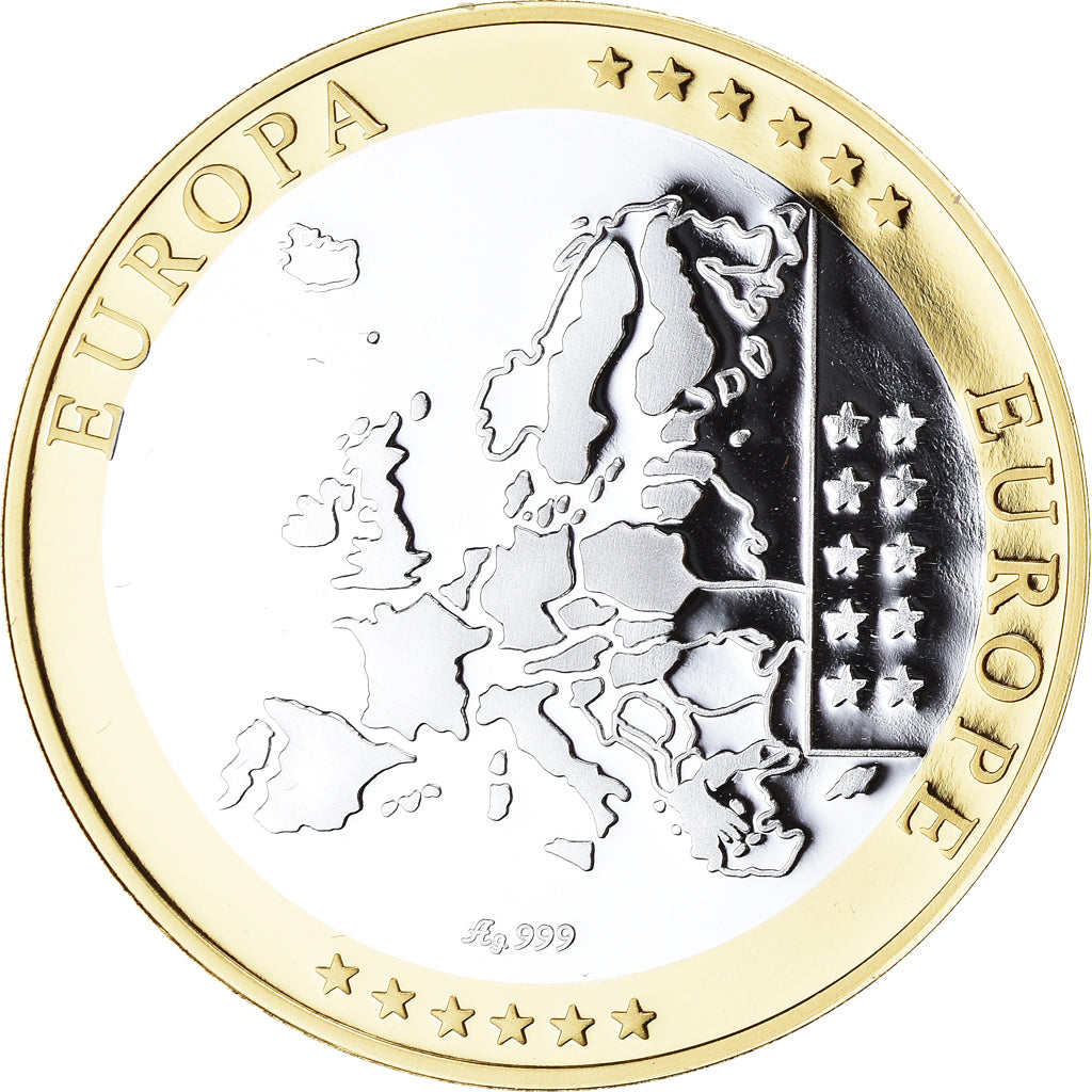 Luxembourg, Medal, Euro, Europa, Politics, FDC, MS(65-70), Silver