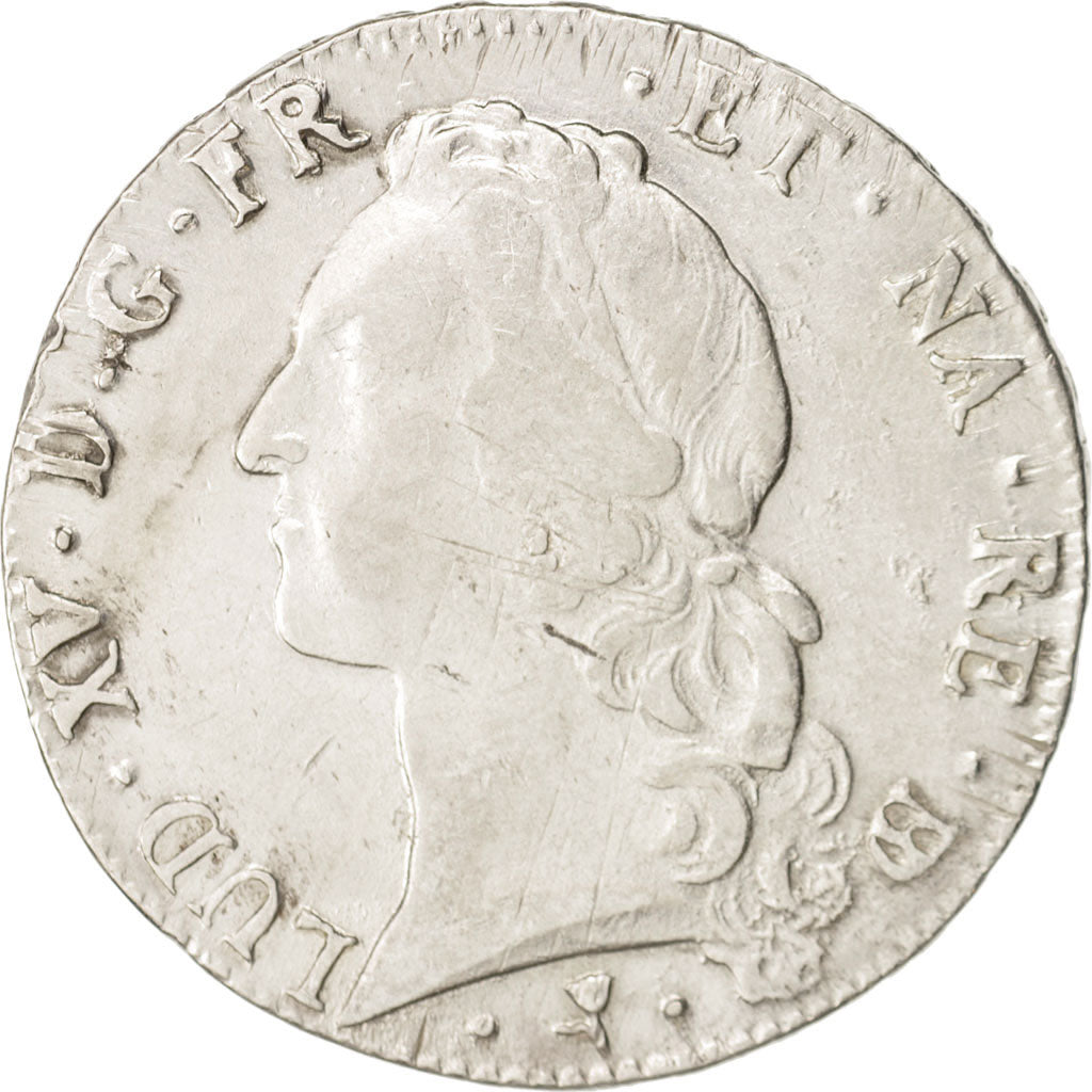 Francia, Louis XV, Écu de Béarn au bandeau, 1762, Pau, MB+, Argento, KM 518