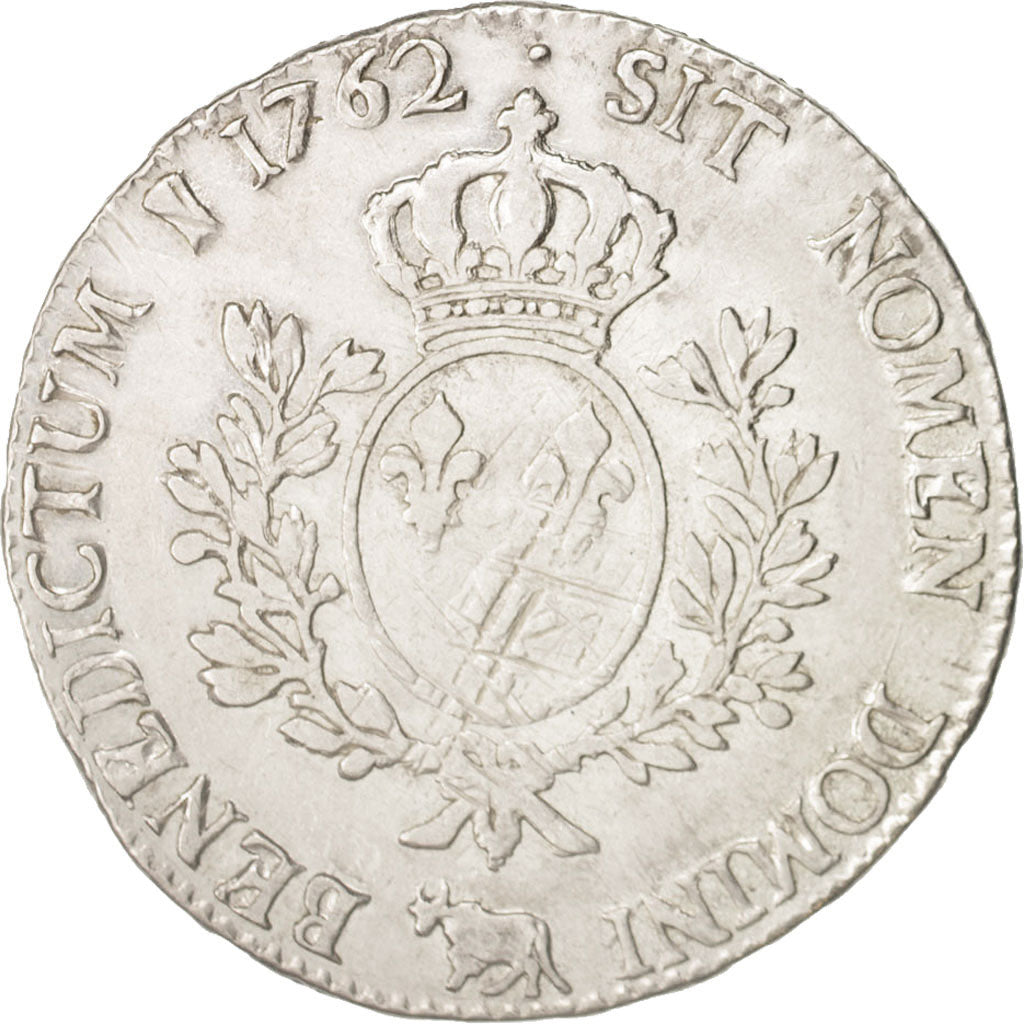 Francia, Louis XV, Écu de Béarn au bandeau, 1762, Pau, MB+, Argento, KM 518