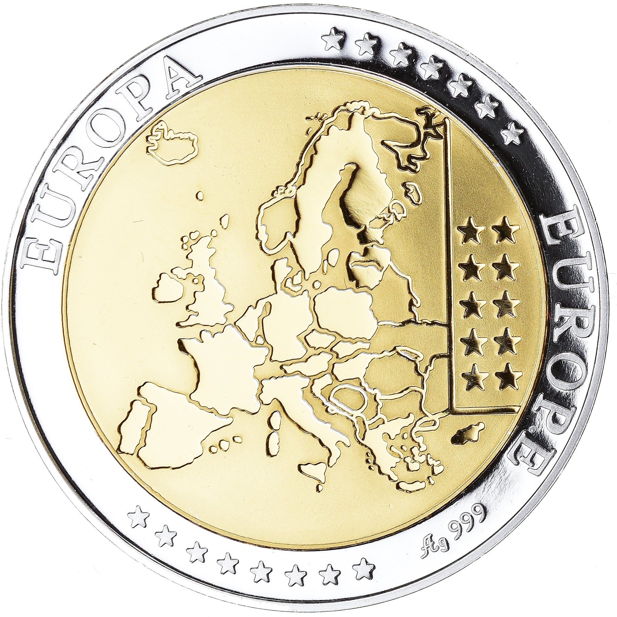 Irlanda, Medal, Euro, Europa, FDC, MS(65-70), Prata