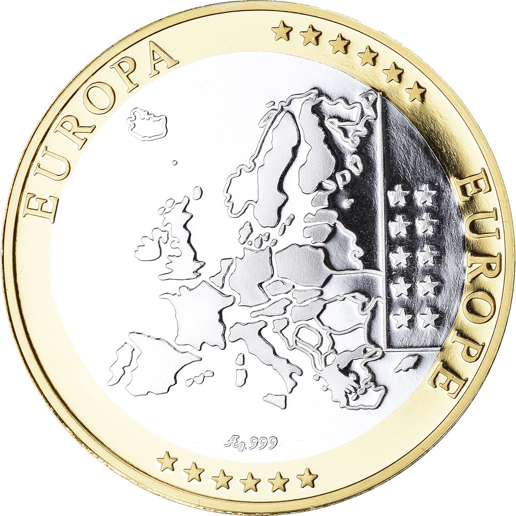 Grécia, Medal, Euro, Europa, FDC, MS(65-70), Prata