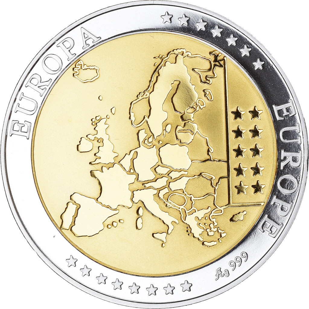 Grecia, medaglia, Euro, Europa, Politics, FDC, FDC, Argento