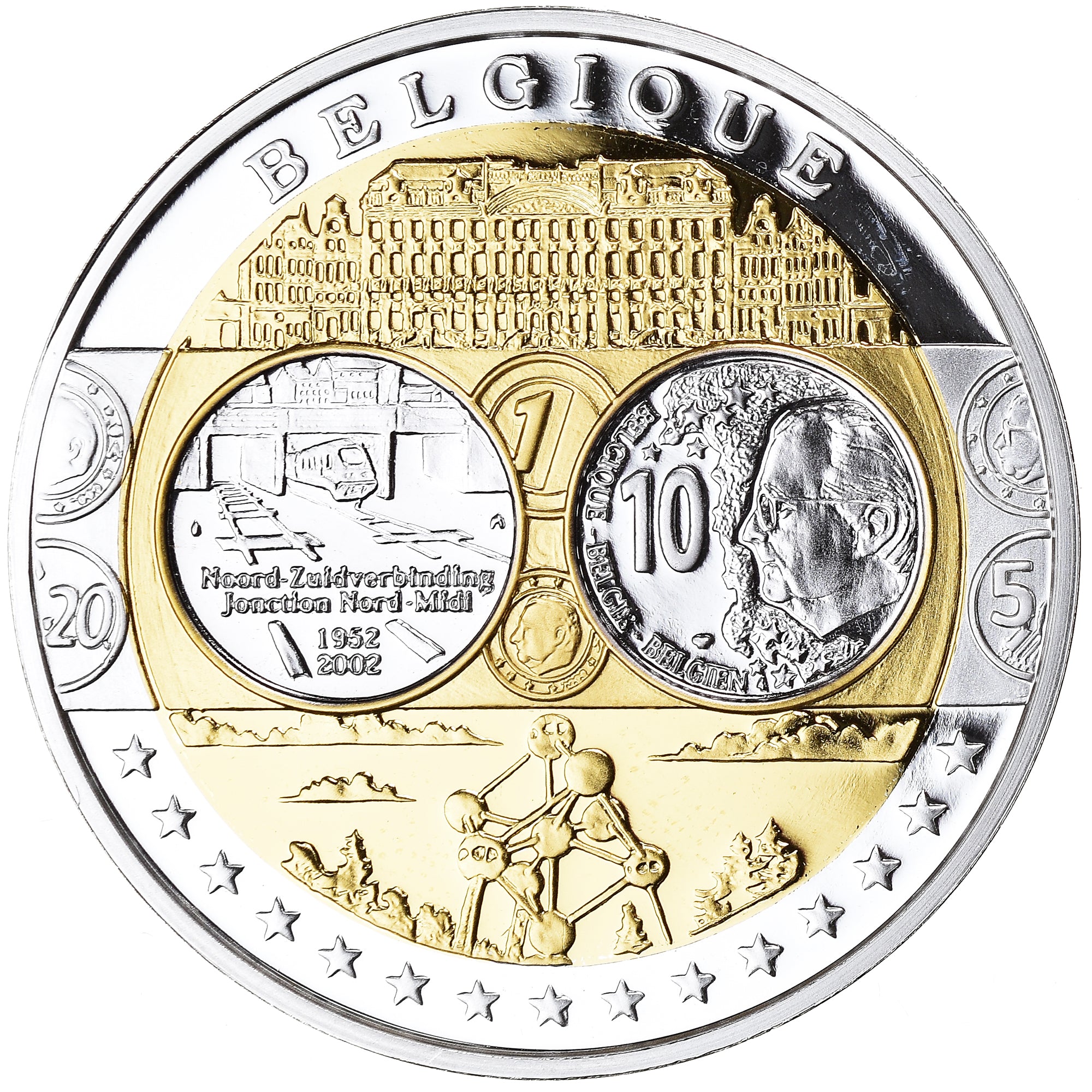 Belgium, Medal, Euro, Europa, FDC, MS(65-70), Silver