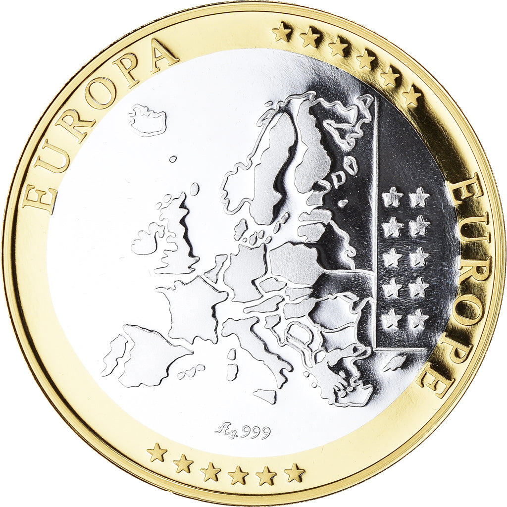 Belgium, Medal, Euro, Europa, Politics, FDC, MS(65-70), Silver