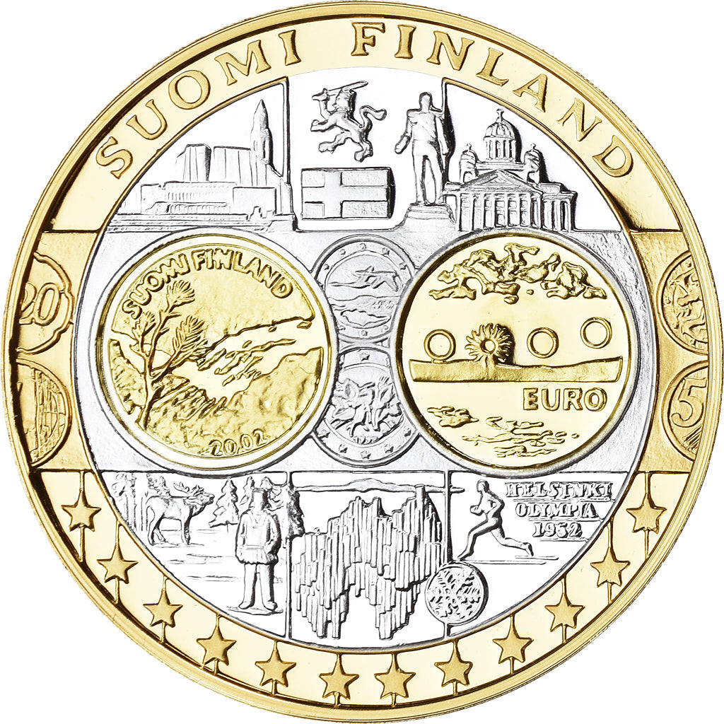Finland, Medal, Euro, Europa, Politics, FDC, MS(65-70), Silver