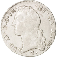 France, Louis XV, Écu de Béarn au bandeau, 1764, Pau, TB, Argent, Gadoury 322a