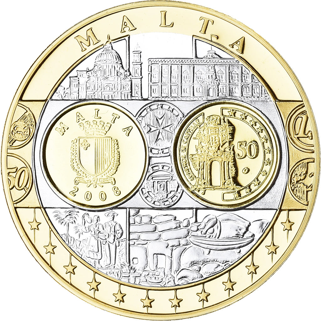 Malta, Medal, Euro, Europa, Politics, FDC, MS(65-70), Silver