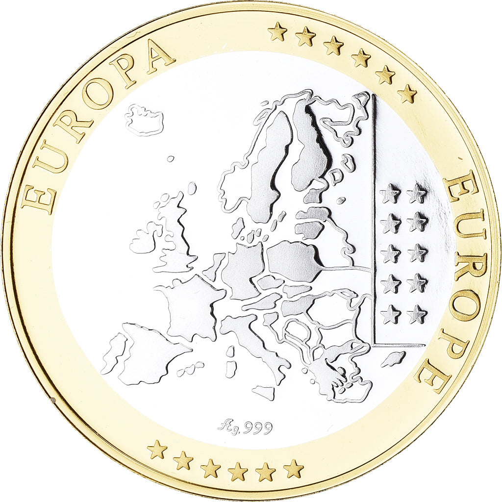 Italy, Medal, Euro, Europa, FDC, MS(65-70), Silver