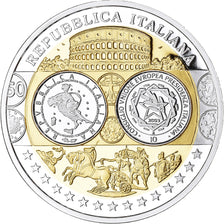 Italy, Medal, Euro, Europa, Politics, FDC, MS(65-70), Silver