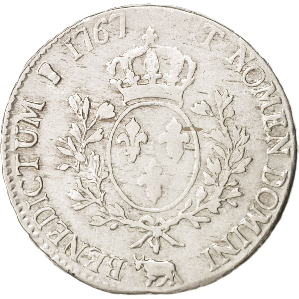 France, Louis XV, Écu de Béarn au bandeau, 1767, Pau, TB+, Argent, Gadoury 322a