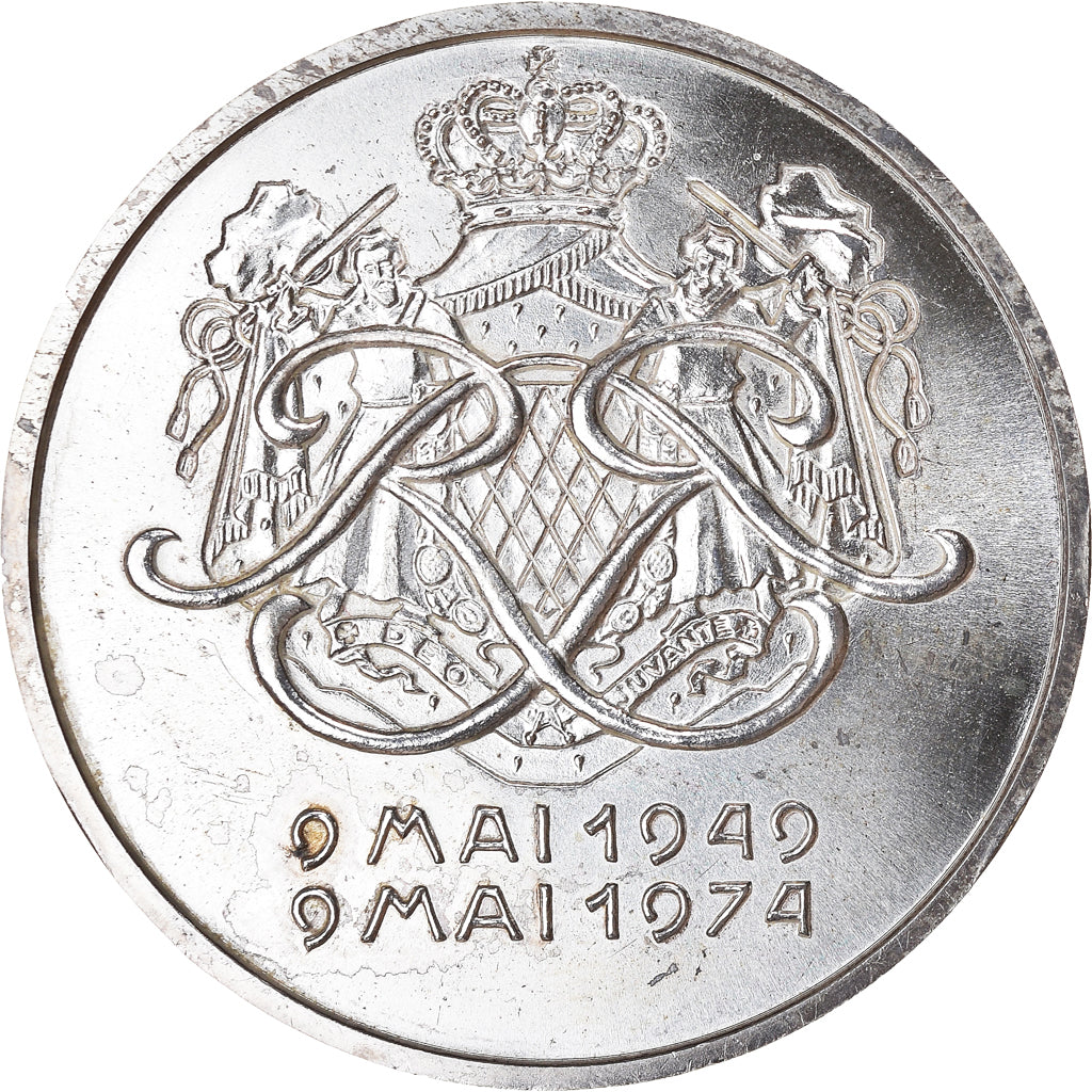 Monaco, Medal, Prince Rainier III, Politics, 1974, MS(63), Silver