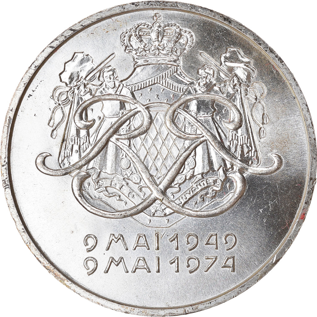 Monaco, Medal, Prince Rainier III, Politics, 1974, MS(63), Silver