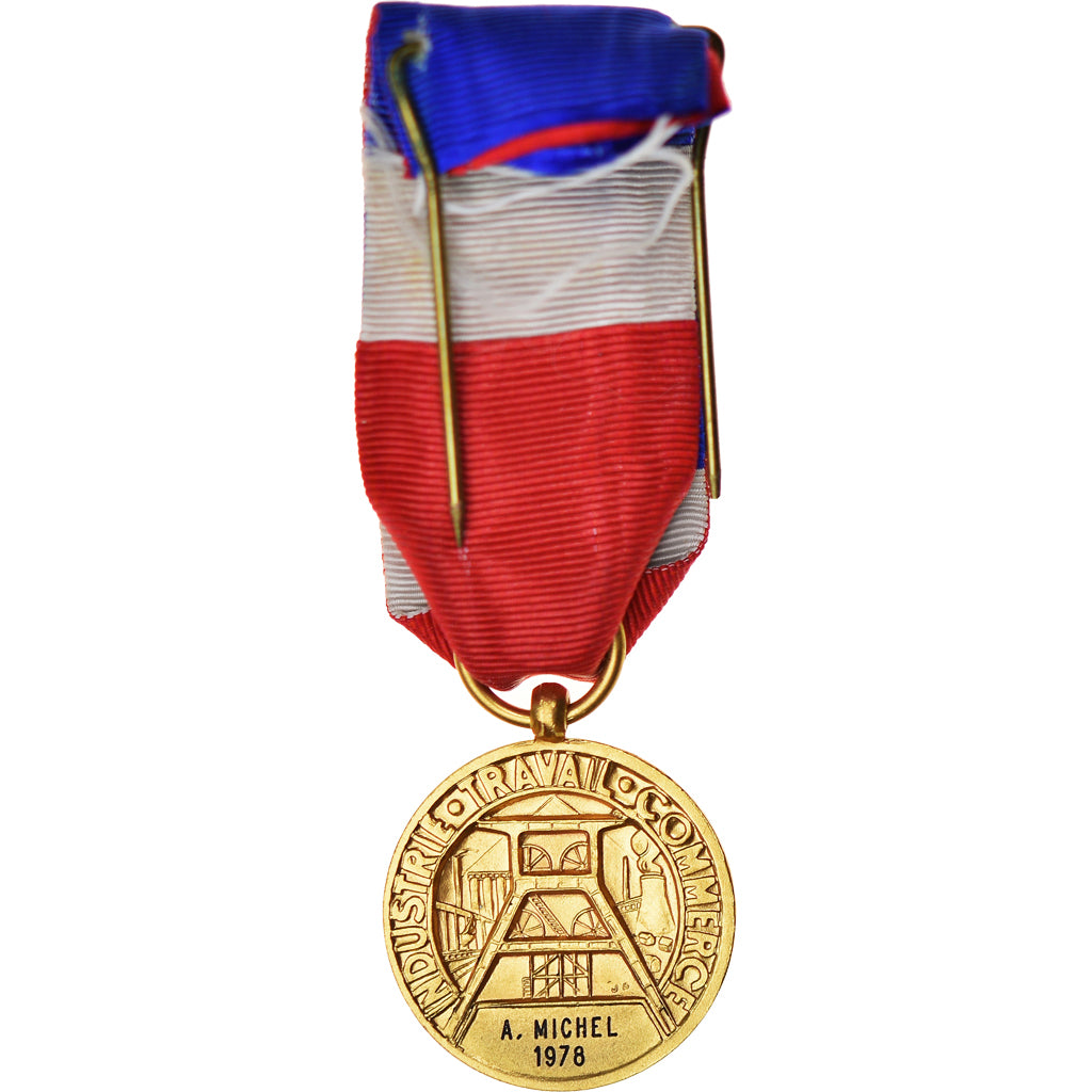 France, Industrie-Travail-Commerce, Médaille, 1978, Excellent Quality, Gilt