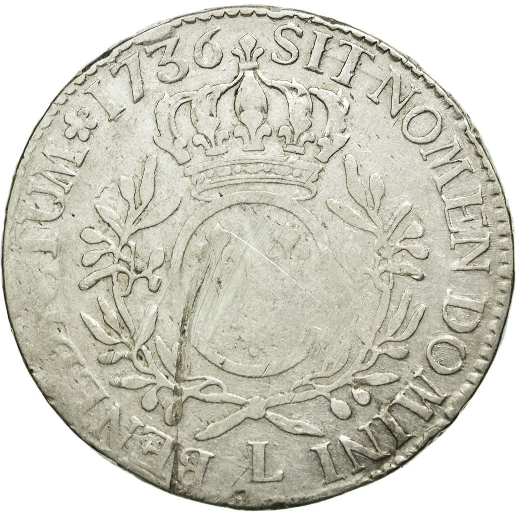 Coin, France, Louis XV, Écu aux branches d'olivier, Ecu, 1736, Bayonne