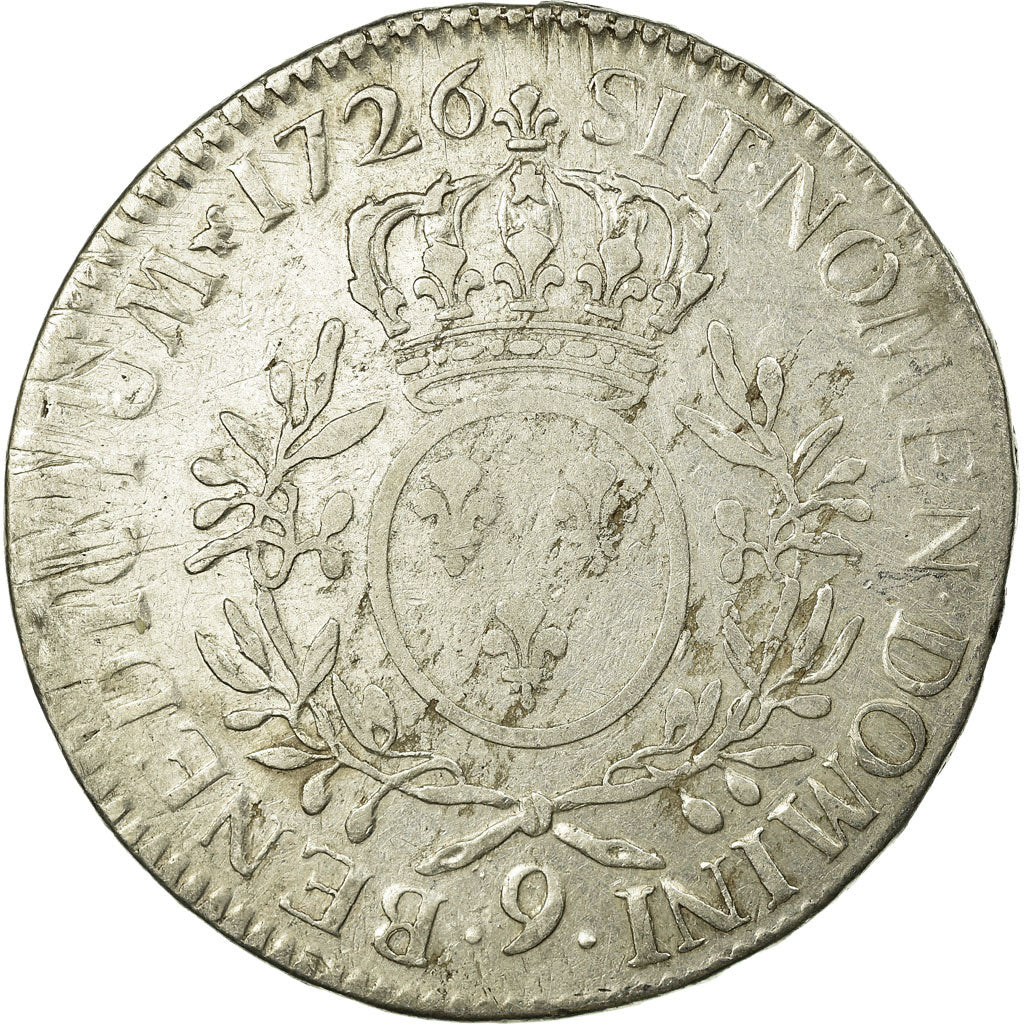 Coin, France, Louis XV, Écu aux branches d'olivier, Ecu, 1726, Rennes