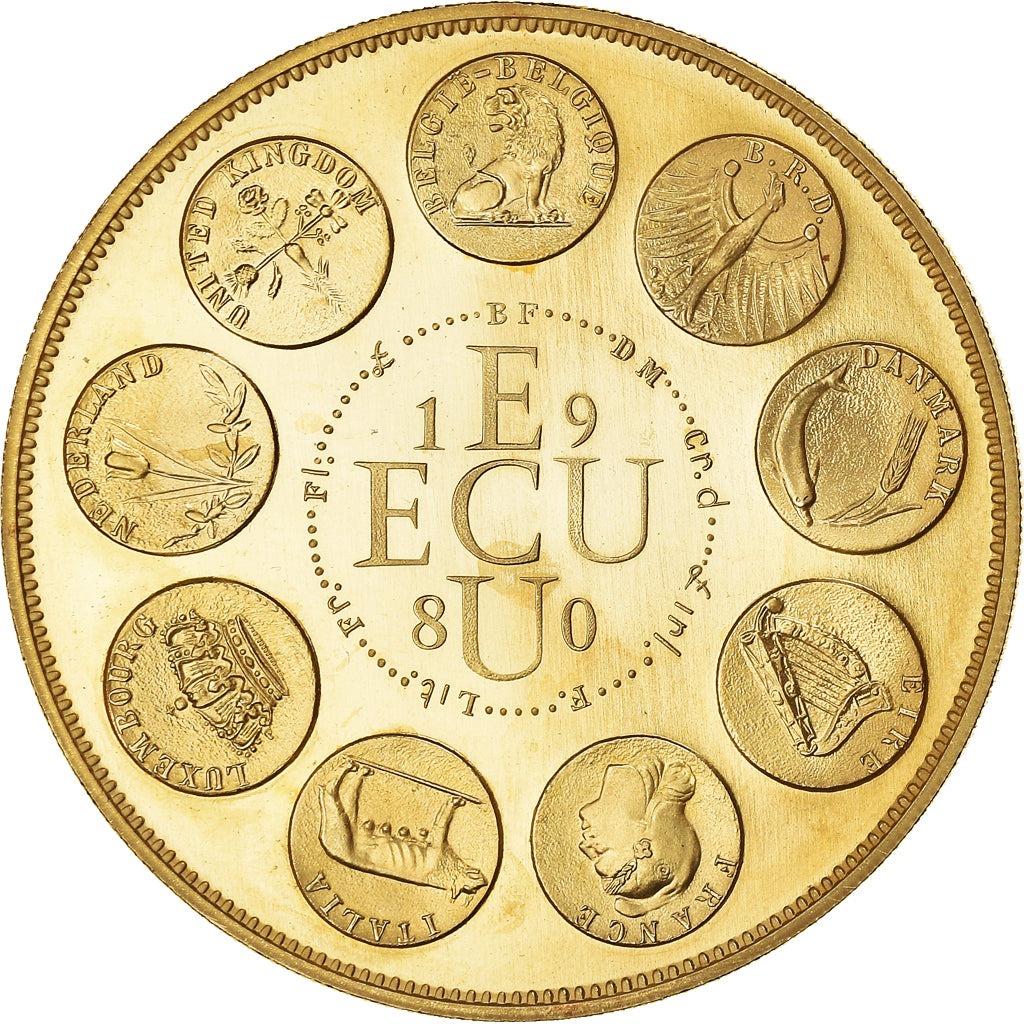 France, Médaille, Ecu Europa, Europe Assise, 1980, Rodier, FDC, Or