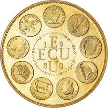 France, Médaille, Ecu Europa, Europe Assise, 1980, Rodier, FDC, Or
