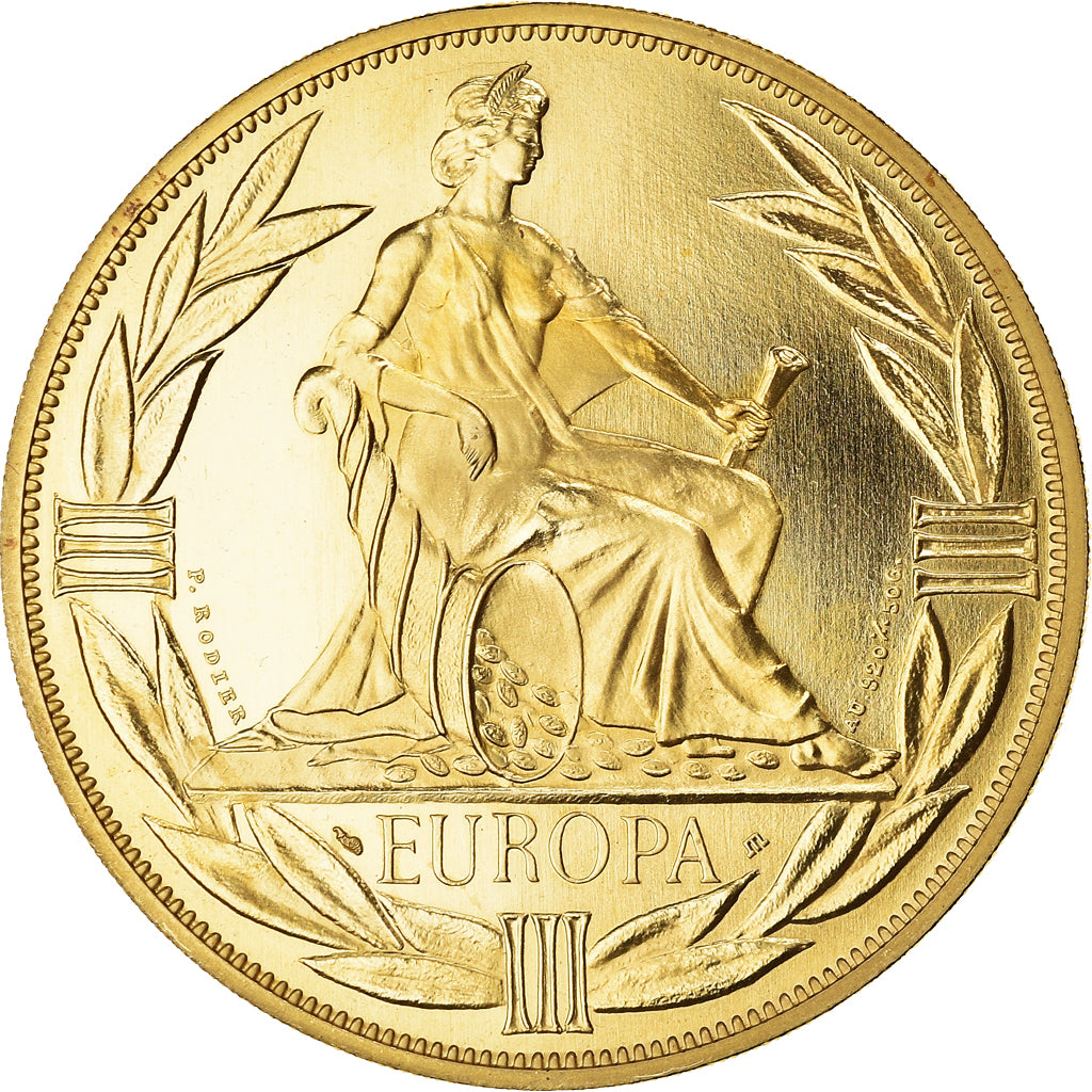 France, Médaille, Ecu Europa, Europe Assise, 1980, Rodier, FDC, Or