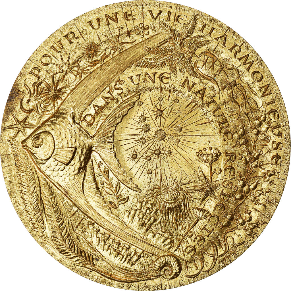 France, Medal, Voeux les Plus Vifs, Nature Respectée, Animaux, 1979, D. Ponce