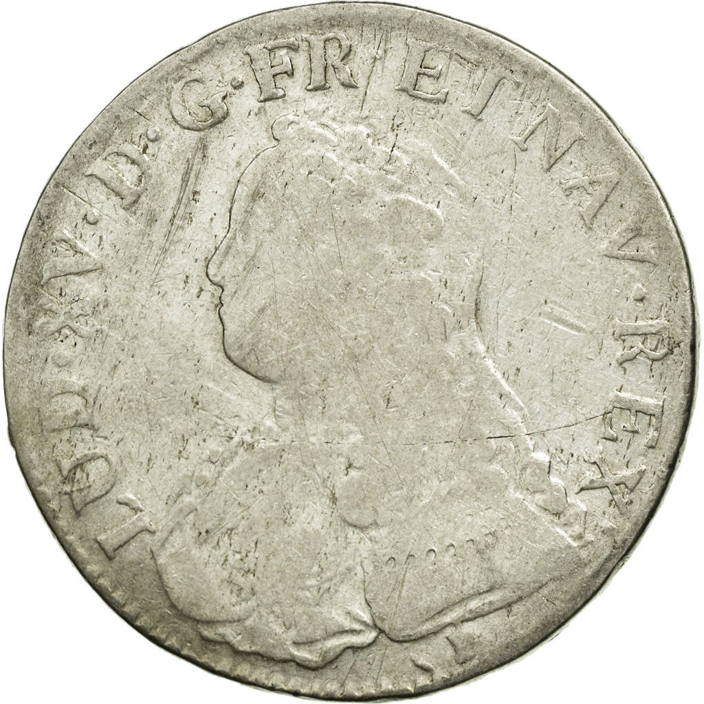 Coin, France, Louis XV, Écu aux branches d'olivier, Ecu, 1726, Rennes