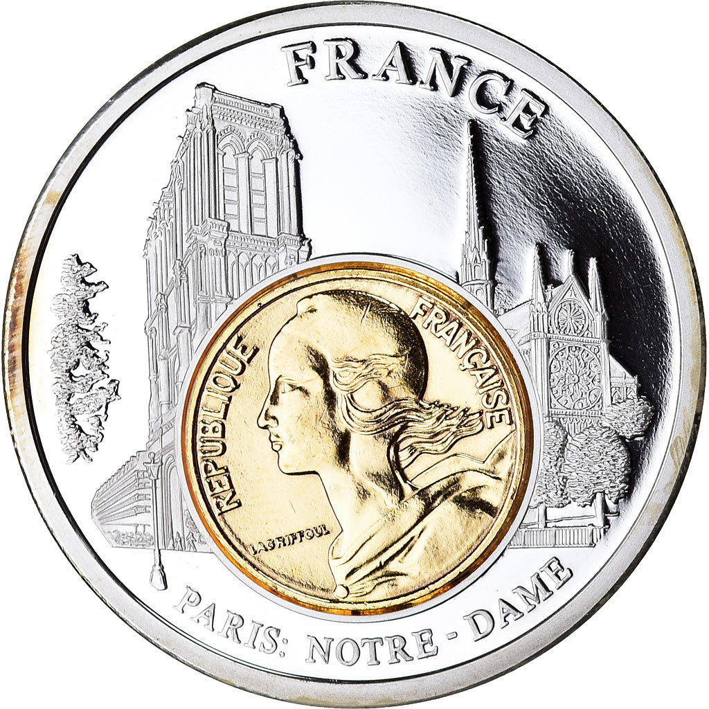 France, Medal, European Currencies, Paris Notre-Dame, Arts & Culture, MS(63)