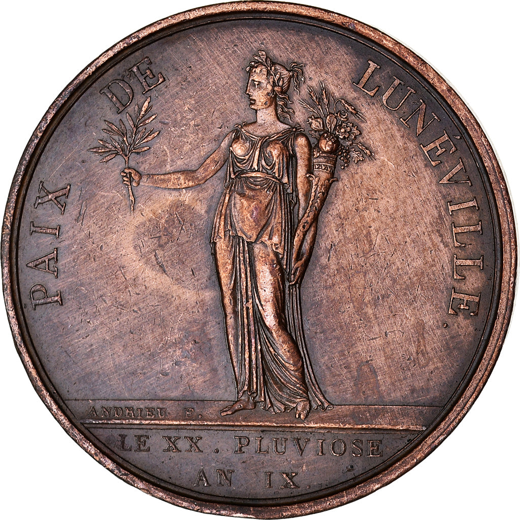 France, Médaille, Napoléon Bonaparte, Paix de Luneville, Consulat, History, An