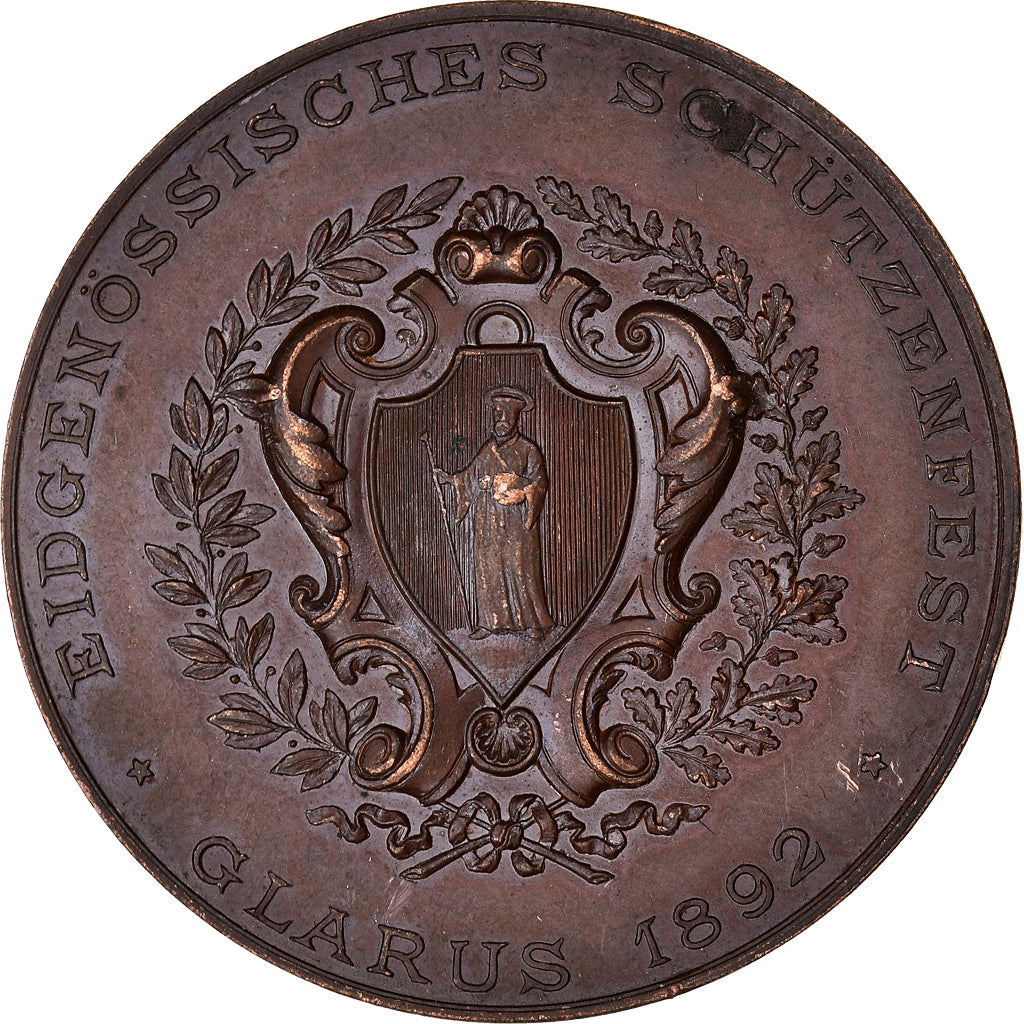 Switzerland, Medal, Eidgenössisches Schützenfest, Glarus, 1892, Huguenin