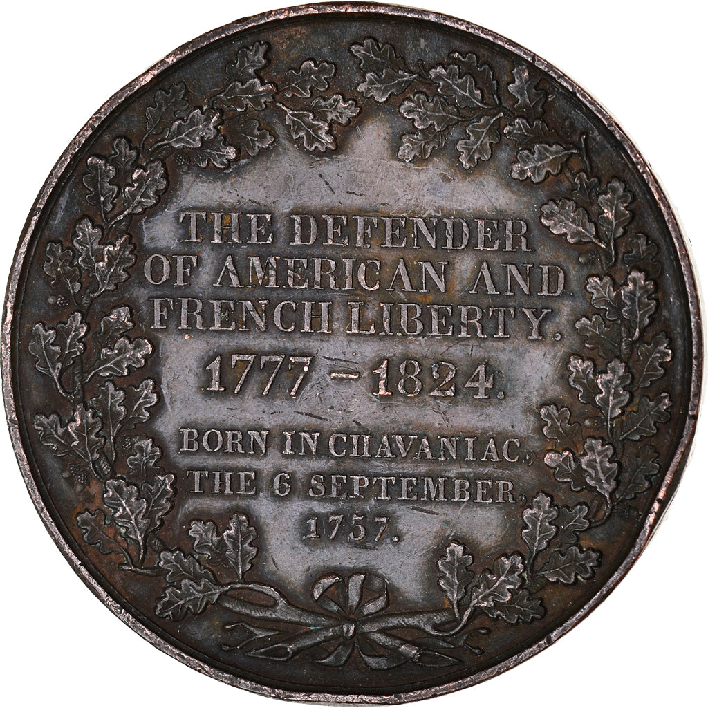 França, Medal, Général Lafayette, Visit to the United States, História