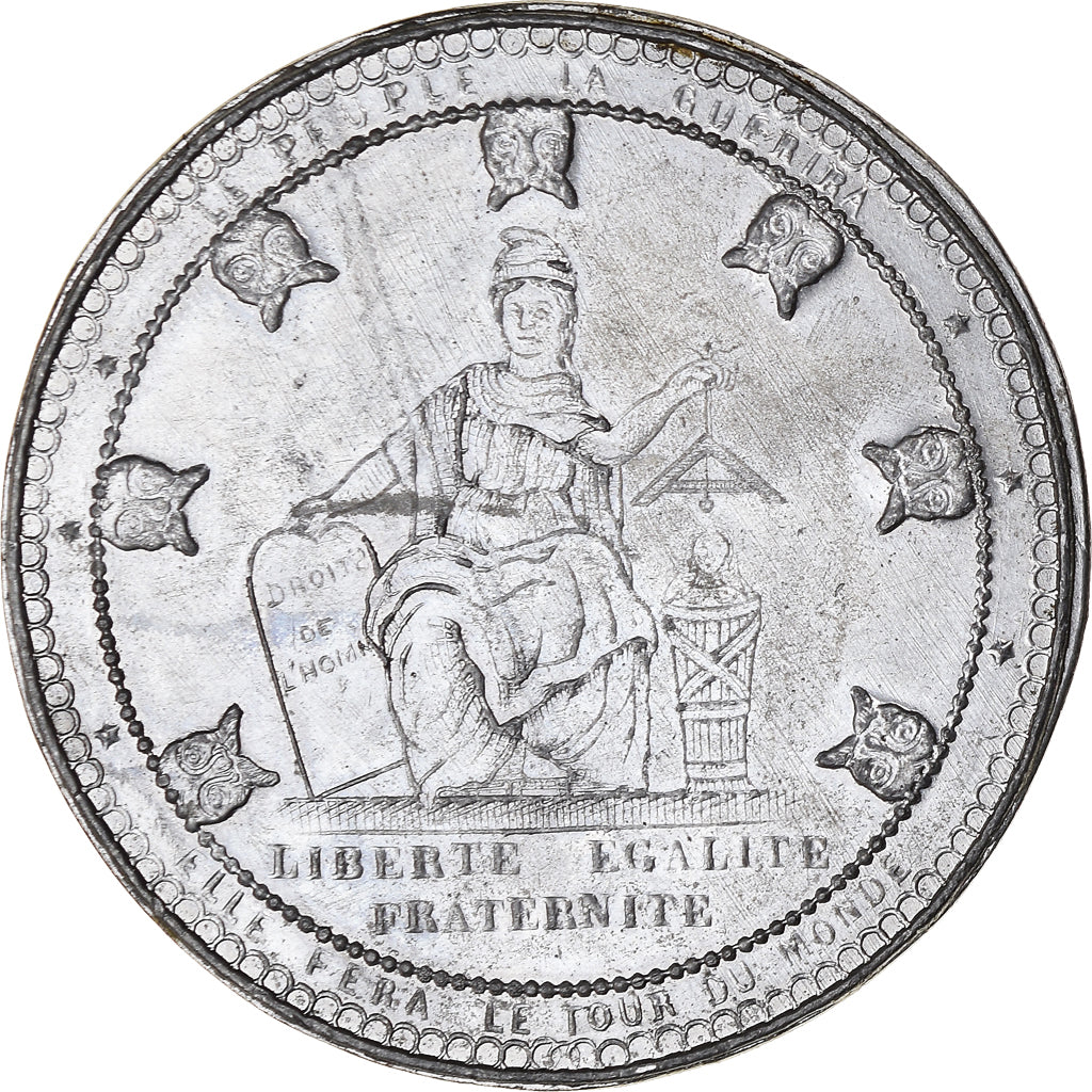 Francja, Medal, Dénonciation de la Constitution, Historia, 1848, AU(50-53)