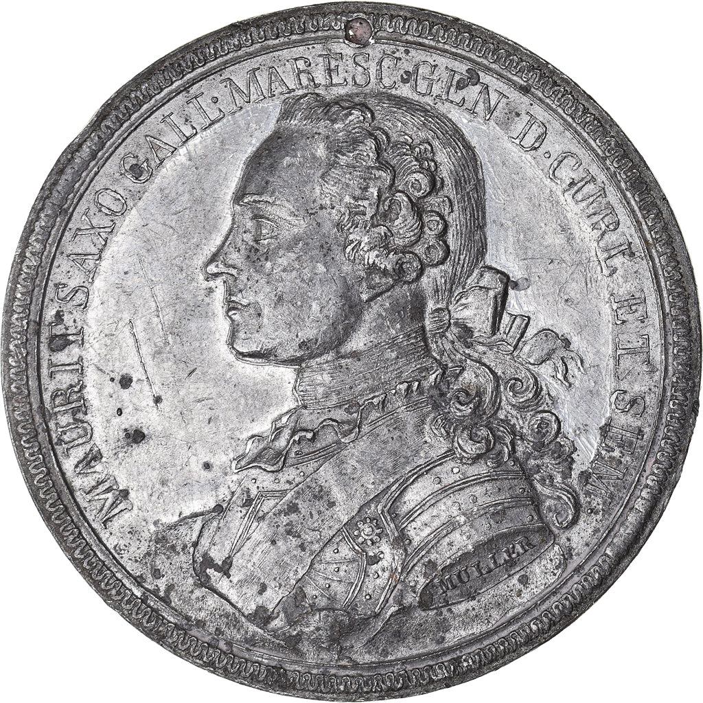 Germania, medaglia, Maurice de Saxe, History, 1750, BB+, Stagno