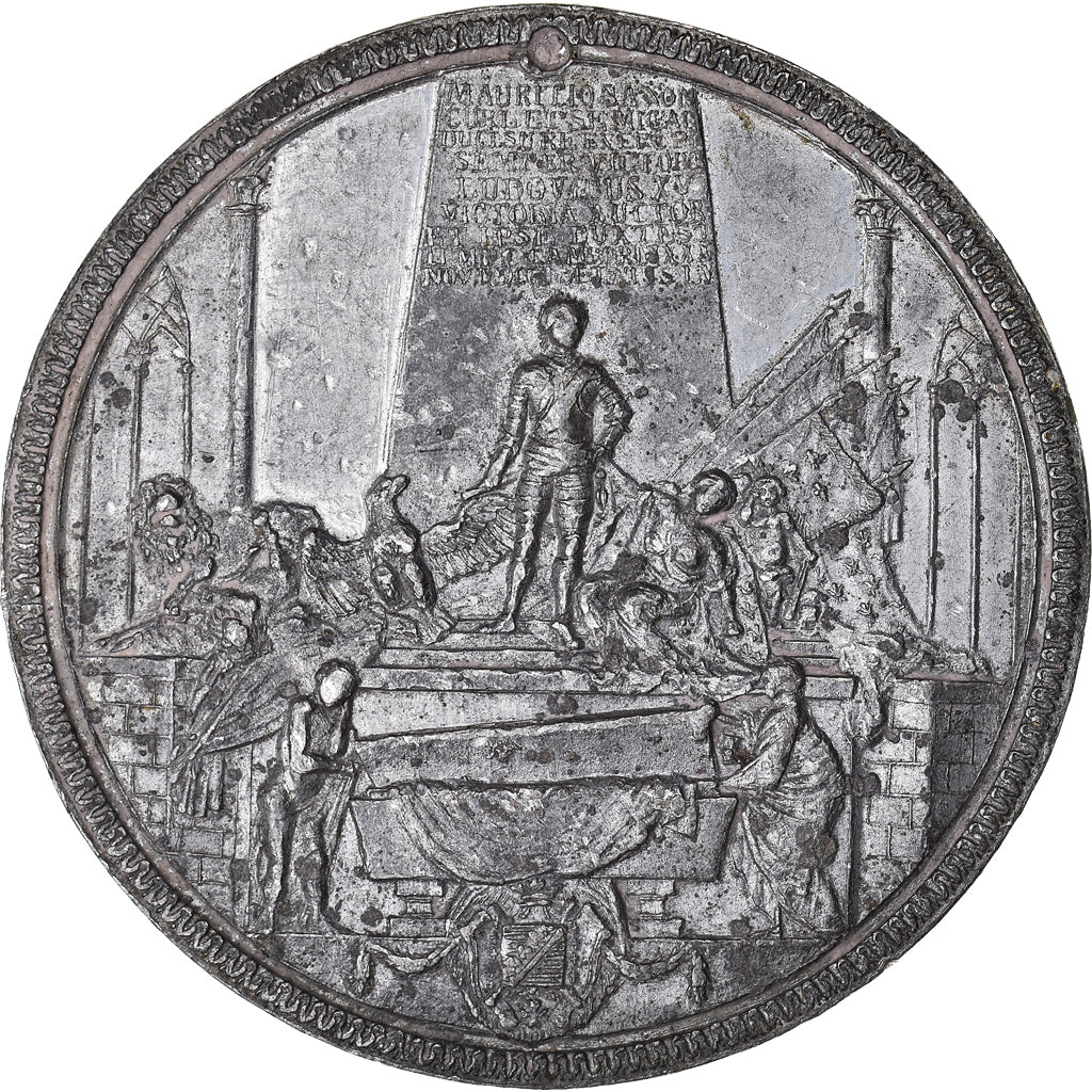 Germania, medaglia, Maurice de Saxe, History, 1750, BB+, Stagno