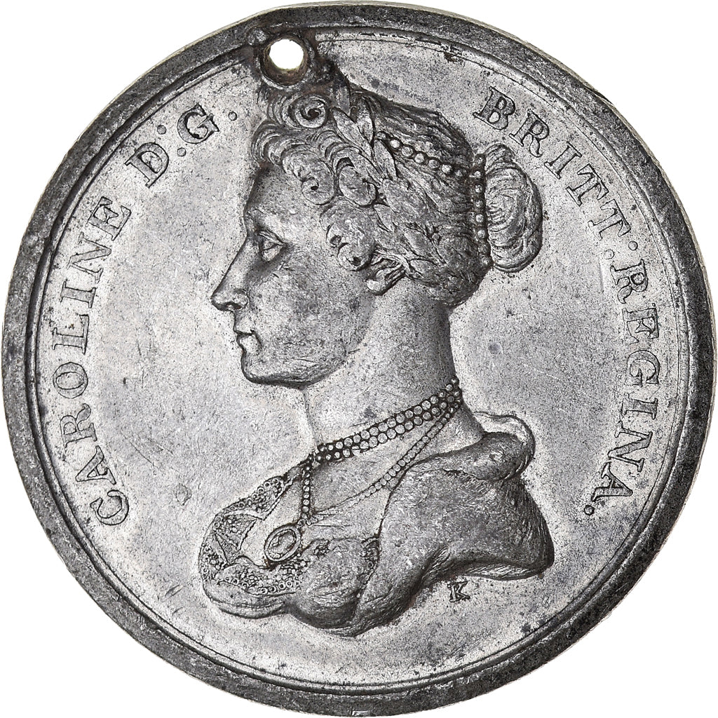 Regno Unito, medaglia, Mort de Caroline de Brunswick, History, 1821, BB, Stagno