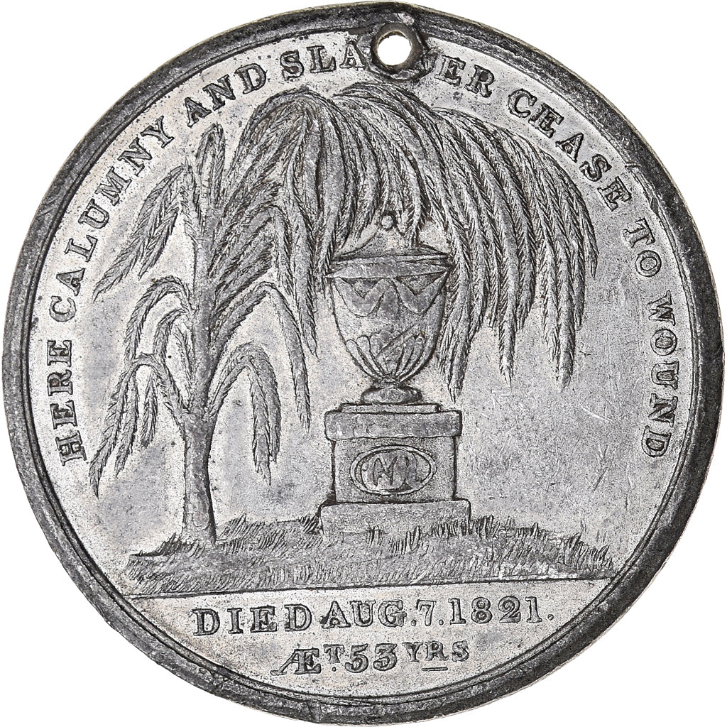 Regno Unito, medaglia, Mort de Caroline de Brunswick, History, 1821, BB, Stagno