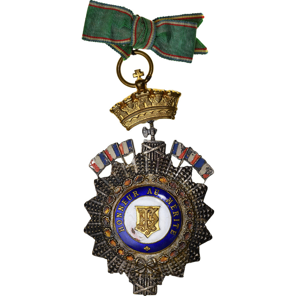 France, Honneur au Mérite, Medal, Emaillée, Very Good Quality, Silvered