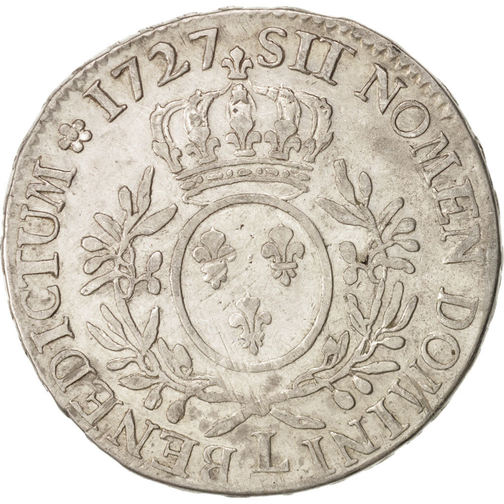 Coin, France, Louis XV, Écu aux branches d'olivier, Ecu, 1727, Bayonne