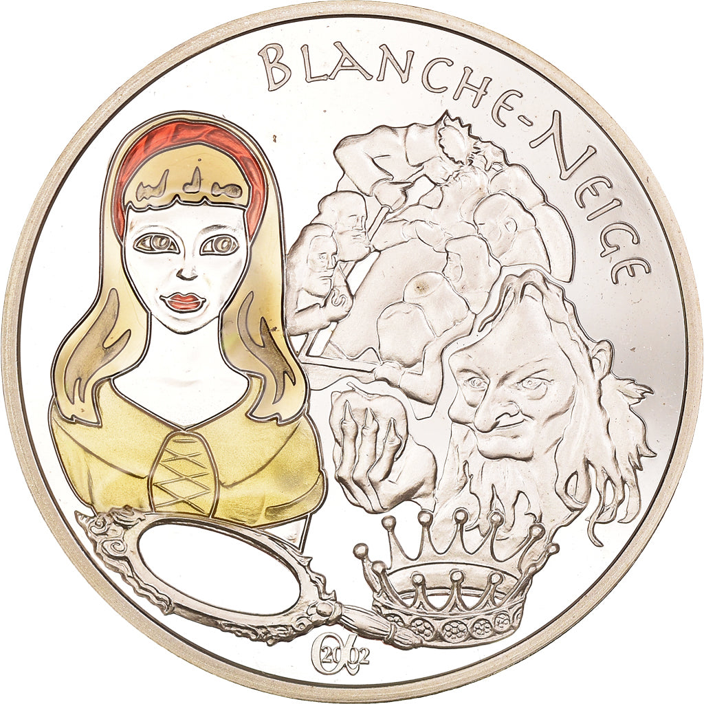 France, 1-1/2 Euro, Blanche Neige, 2002, Paris, MS(65-70), Silver, KM:1840