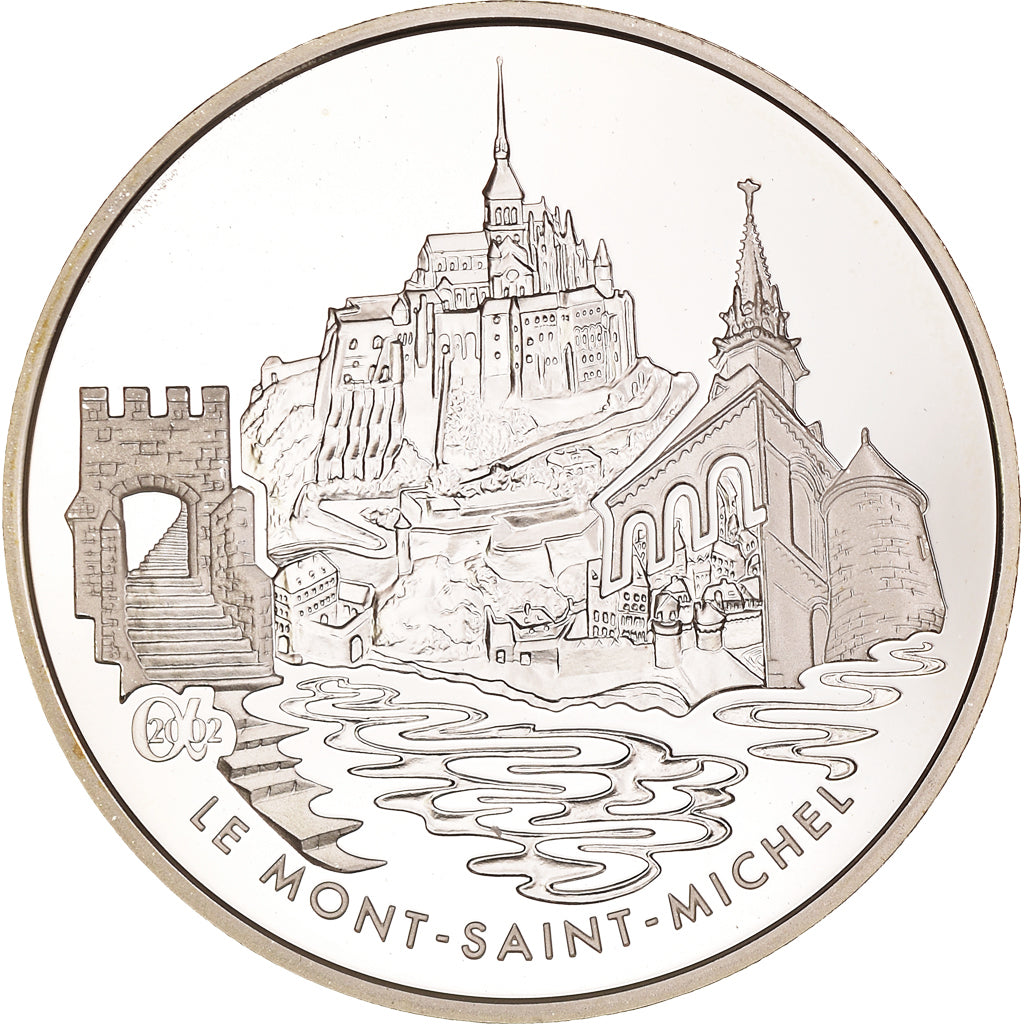 Francia, Monnaie de Paris, 1,5 Euro, Mont Saint-Michel, 2002, Proof, FDC, Plata