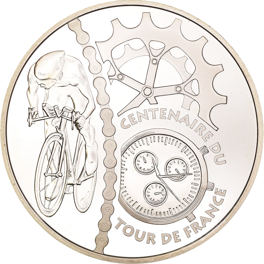 France, 1-1/2 Euro, Time Trial, 2003, Paris, Proof, MS(65-70), Silver, KM:1325