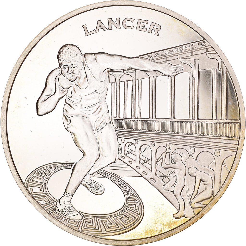 France, 1-1/2 Euro, Lancer du Poids, 2003, Paris, BE, MS(65-70), Silver