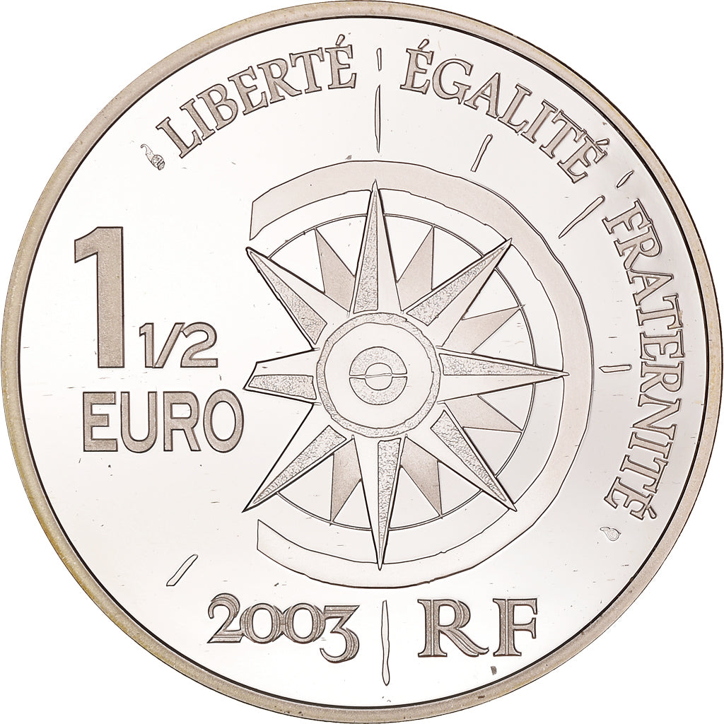 Frankreich, 1-1/2 Euro, Passenger ship Normandie, 2003, Paris, Proof, STGL